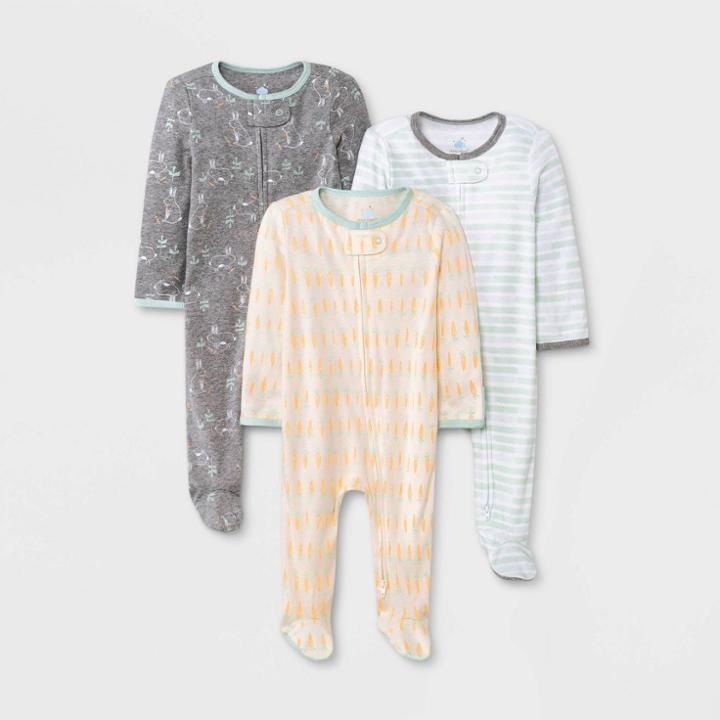 Baby Boys' 3pk Easter Sleep N' Play - Cloud Island Gray Newborn
