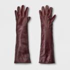 Women's Long Leather Gloves - A New Day Burgundy (red)