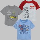 Toddler Boys' 3pk Paw Patrol Dj Spinning T-shirt - 3t, Blue/gray/red