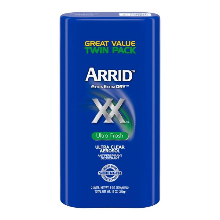 Arrid Xx Extra Extra Dry Ultra Clear Aerosol Antiperspirant & Deodorant Ultra Fresh Twin Pack