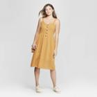 Women's Sleeveless Button Front Midi Dress - Universal Thread Gold