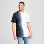 Men's Curved Hem Vertical Dip Dye Short Sleeve T-shirt - Jackson Black/white