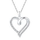 Target Diamond Accent Prong Set Heart Pendant In Sterling Silver (ij-i2-i3) (18), Girl's, White