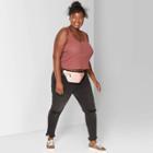 Target Women's Plus Size Pointelle Scoop Neck Snap Placket Tank Top - Wild Fable Burgundy/brown 3x, Burgundy Brown