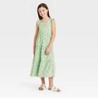 Girls' Tiered Knit Maxi Dress - Cat & Jack Sage Green Floral