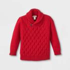 Toddler Boys' Adaptive Shawl Collar Pullover Sweater - Cat & Jack Red