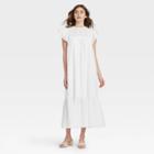 Women's Ruffle Short Sleeve Dress - Who What Wear White