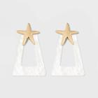 Sugarfix By Baublebar Star Studs Resin Hoop Earrings - White, Girl's