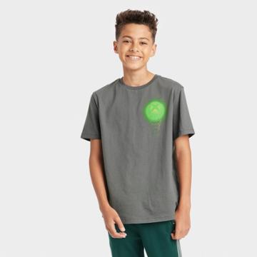 Kids' Xbox Short Sleeve Graphic T-shirt - Art Class Charcoal Gray