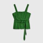 Women's Plus Size Button-front Tank Top - Who What Wear Green 1x, Women's,