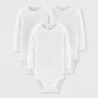 Baby 3pk Long Sleeve Bodysuits - Just One You Made By Carter's White