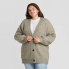 Women's Plus Size Oversized Button-front Cardigan - Universal Thread Green