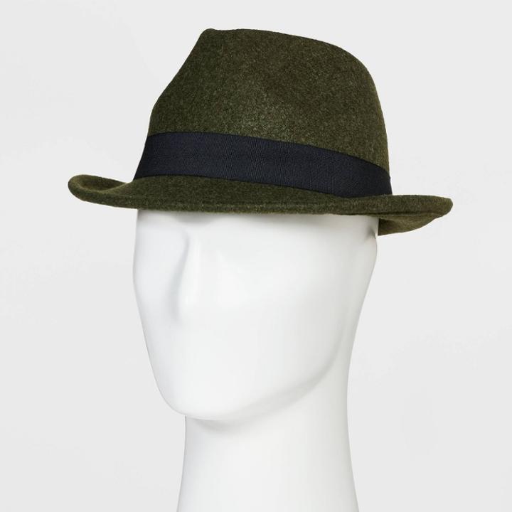 Men's Poly Wool Fedora Hat - Goodfellow & Co Green