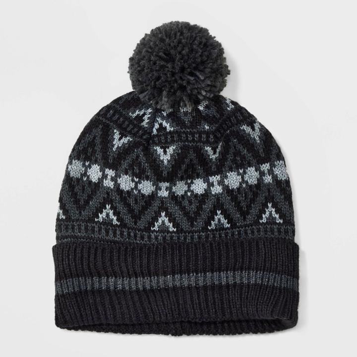 Men's Holiday Fair Isle Beanie - Goodfellow & Co Dark Gray