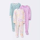Baby 3pk 'in Bloom' Tight Fit Sleep N' Play - Cloud Island Rose Pink