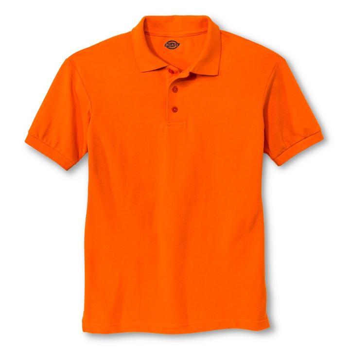 Dickies Young Men's Pique Uniform Polo Shirt - Orange