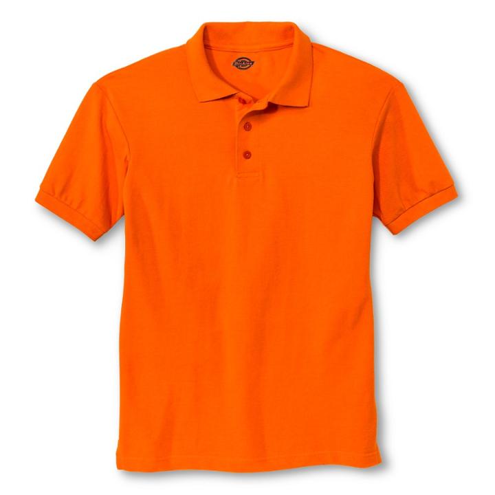 Dickies Young Men's Pique Uniform Polo Shirt - Orange