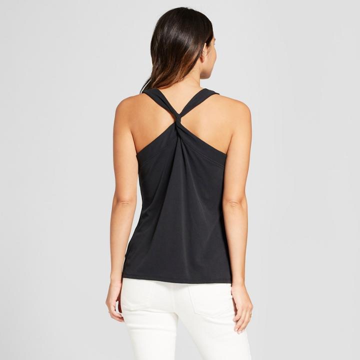 Women's Twisted Racer Back Tank - Mossimo Black