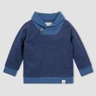 Burt's Bees Baby Baby Boys' Organic Cotton French Terry Shawl Collar Sweatshirt - Blue