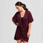 Women's Knotted Front Cover Up Dress - Merona Atlantic Burgundy