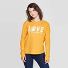 Women's Love Is A Four Legged Word Long Sleeve T-shirt - Fifth Sun (juniors') - Yellow