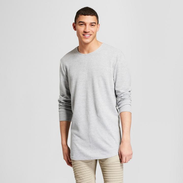 Men's Long Sleeve Center Seam Curved Hem T-shirt - Jackson Heather Gray