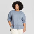 Women's Plus Size Crewneck Fleece Tunic Sweatshirt - Universal Thread Blue 1x, Women's,