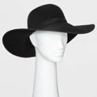Women's Packable Essential Straw Floppy Hat - A New Day Black
