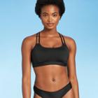 Women's Double Strap Over The Shoulder Bralette Bikini Top - Kona Sol Black D/dd Cup