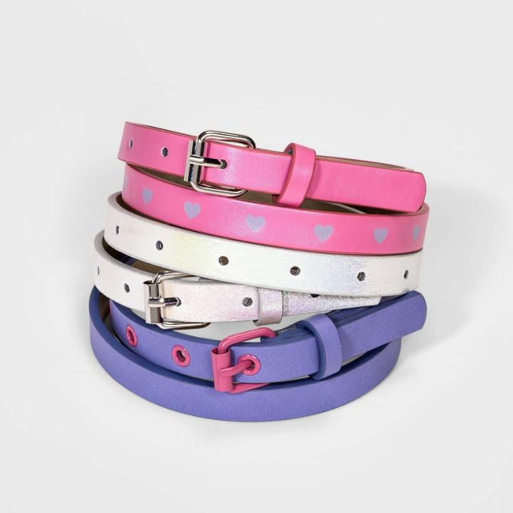 Girls' 3pk Heart Belt - Cat & Jack