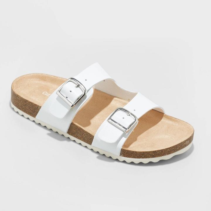 Girls' Drew Slip-on Footbed Sandals - Cat & Jack White
