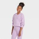 Girls' Cozy Hooded Sweatshirt - Art Class Light Purple