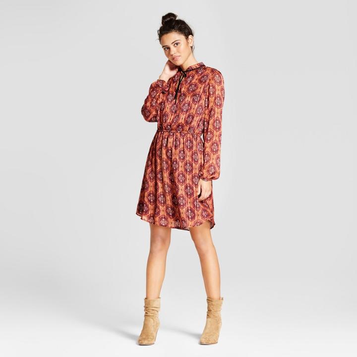 Women's Lurex Tie-neck Dress - Xhilaration (juniors') Dark Orange