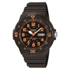 Casio Men's Dive Style Watch - Black (mrw200h-4bv), Size: Large, Black/orange