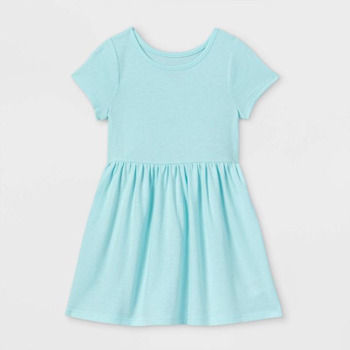 Toddler Girls' Solid Knit Short Sleeve Dress - Cat & Jack