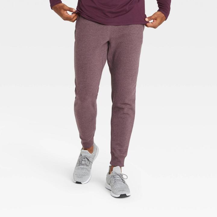 Men's Cotton Fleece Jogger Pants - All In Motion Dark Berry