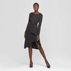Women's Long Sleeve Wrap Tie Knit Dress - Who What Wear Black