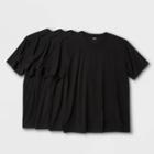 Men's Big & Tall Short Sleeve 4pk Crew-neck T-shirt - Goodfellow & Co Black