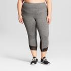 Women's Plus Size Freedom Mesh Insert Capri Leggings - C9 Champion Dark Gray Heather