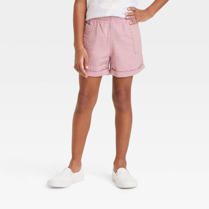 Girls' Utility Woven Midi Shorts - Cat & Jack Rosy Pink