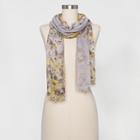 Women's Floral Scarf - A New Day Gray/yellow
