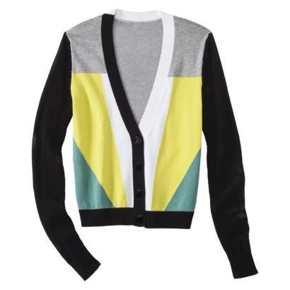 Peter Pilotto For Target Cardigan -green/gray Colorblock
