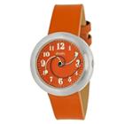 Simplify The 2700 Women's Spiral Hands Leather Strap Watch - Orange