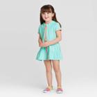 Toddler Girls' Loop Terry Cover Up - Cat & Jack Turquoise 12m, Toddler Girl's, Blue
