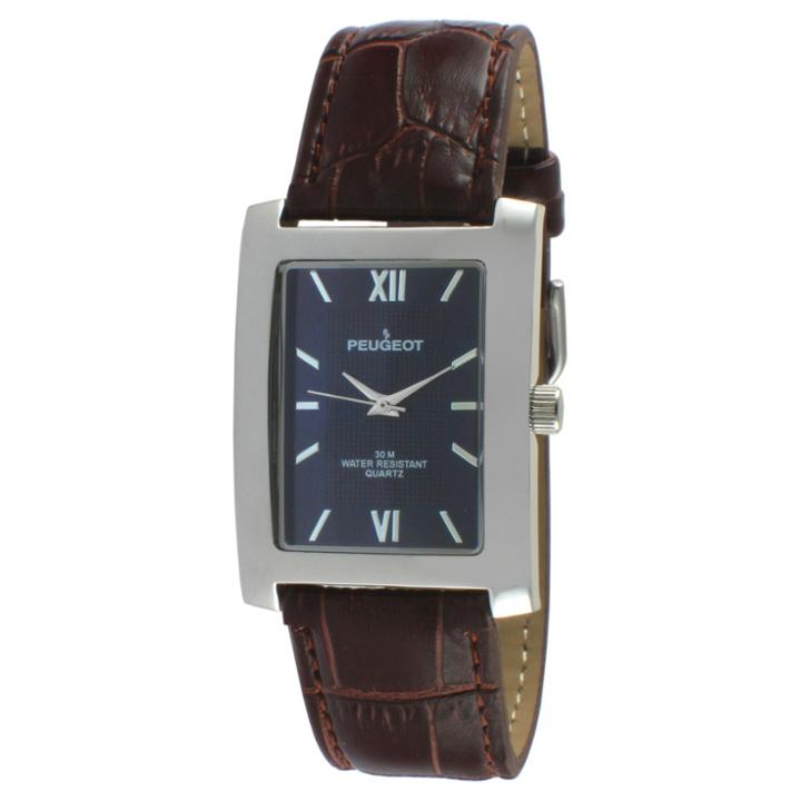 Peugeot Watches Peugeot Men's Textured Roman Numeral Dial Classic Dress Watch - Blue,