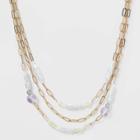 Simulated Pearl And Beaded Layered Necklace - A New Day