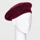 Women's Rib Knit Beret - A New Day Burgundy, Red