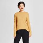 Women's Crew Neck Luxe Any Day Pullover - A New Day Gold