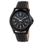 Peugeot Watches Peugeot Men's Casual 24 Hr Aviator Canvas Band - Black,