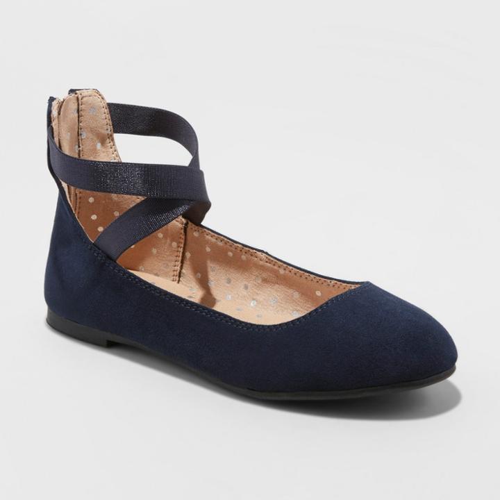 Girls' Drina Ballet Flats - Cat & Jack Navy